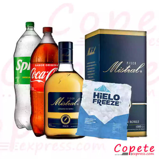 Promo Mistral 1lt + Bebida 3lt + Hielo